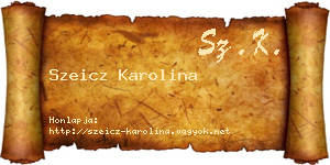 Szeicz Karolina névjegykártya